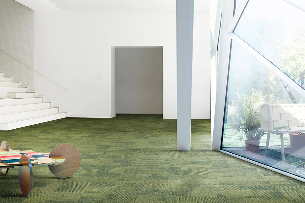 Moqueta modular color verde