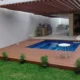 Tarima de composite en piscina