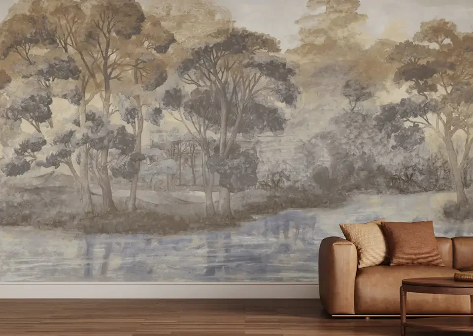 Revestimiento mural con paisaje